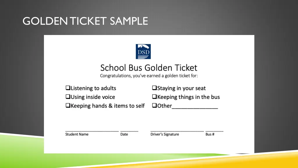 golden ticket sample