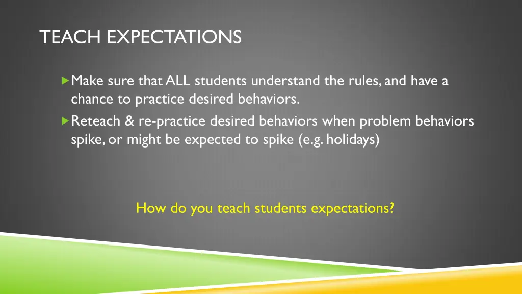 teach expectations