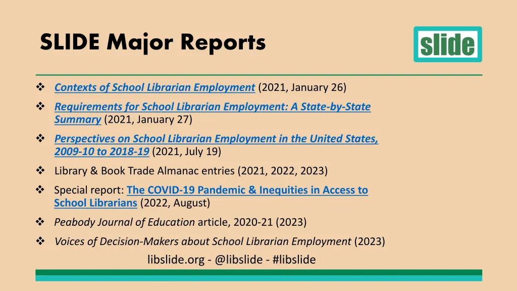 slide major reports