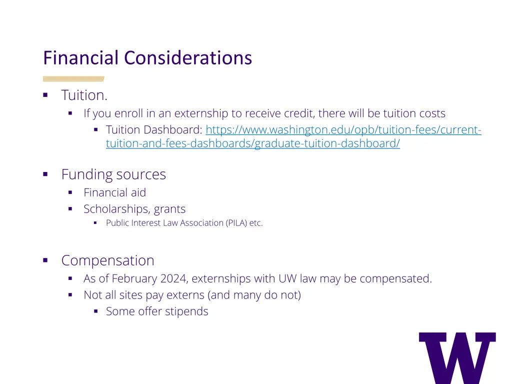 financial considerations