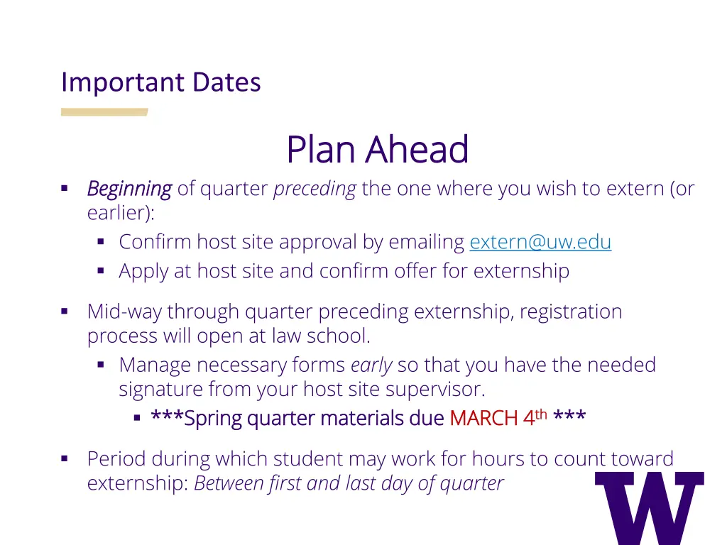 important dates