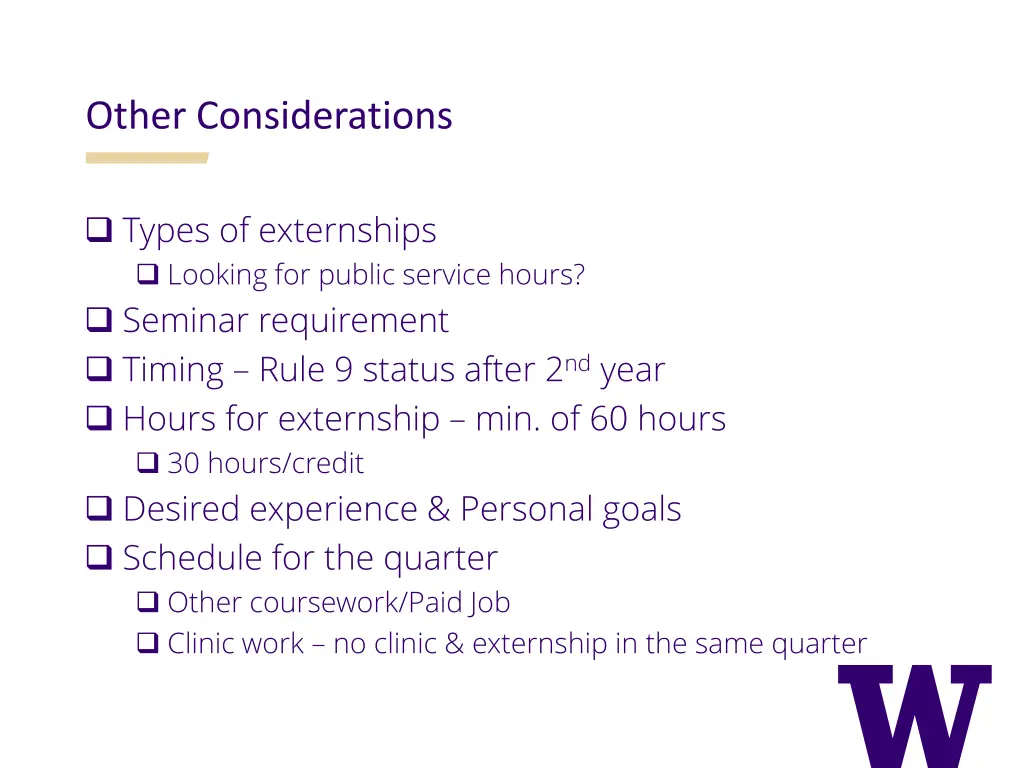 other considerations