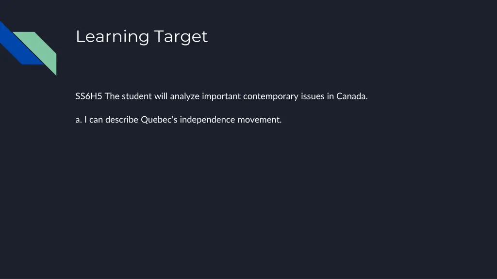 learning target