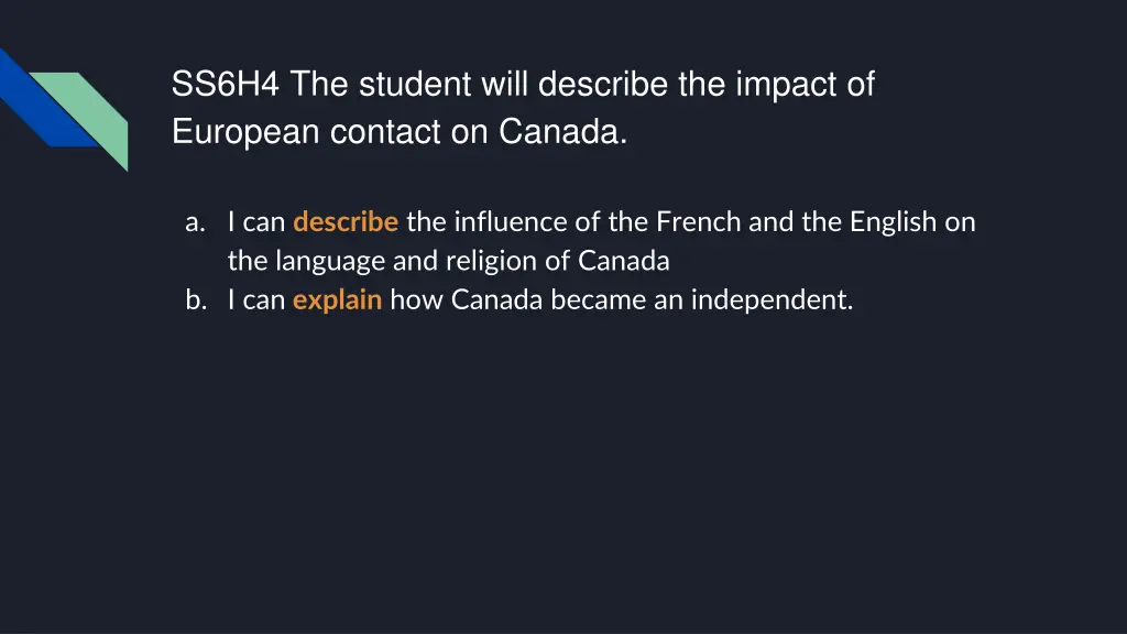 ss6h4 the student will describe the impact