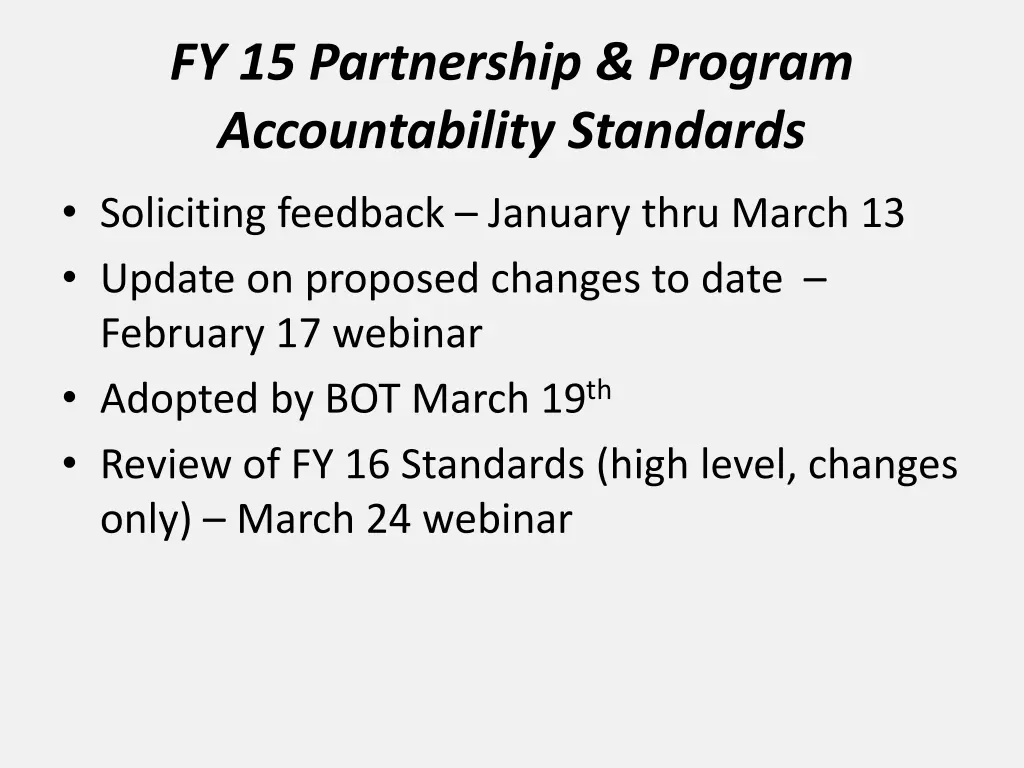 fy 15 partnership program accountability standards