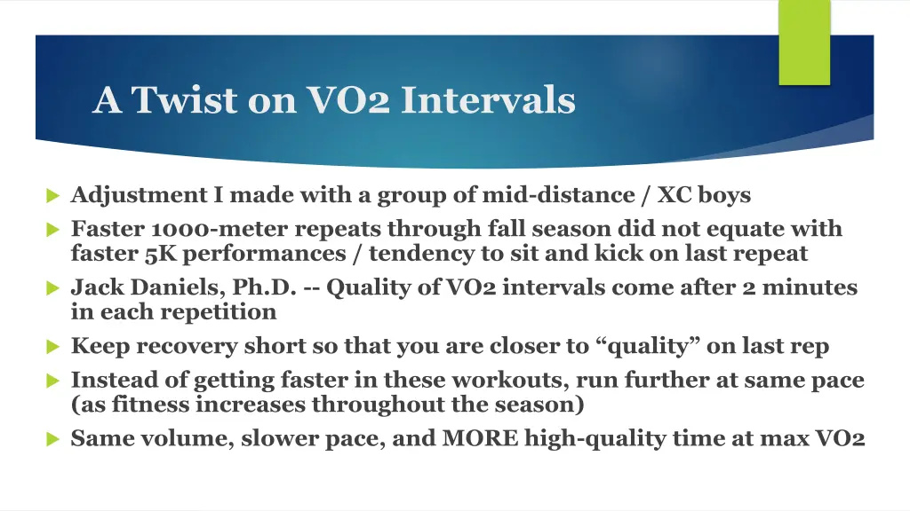 a twist on vo2 intervals