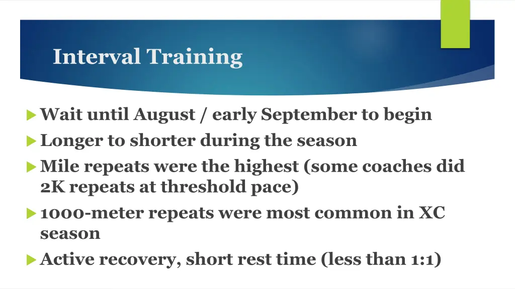 interval training