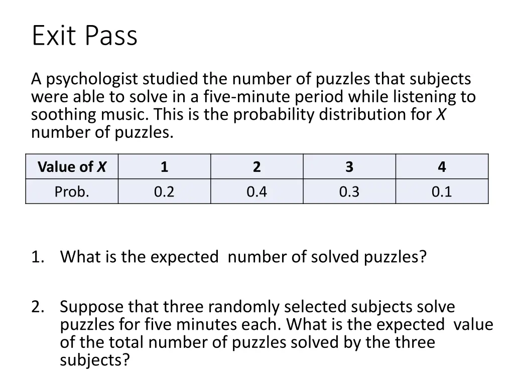 exit pass