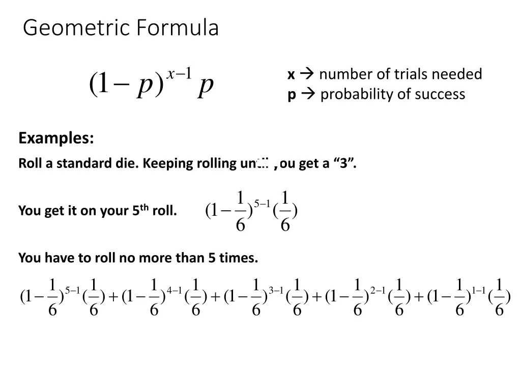 geometric formula