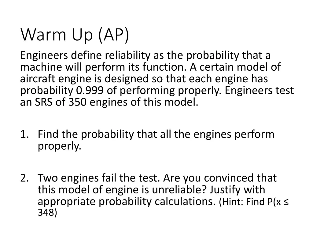 warm up ap engineers define reliability