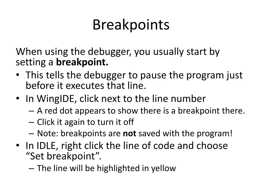 breakpoints