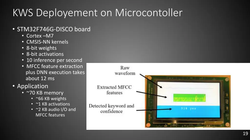 kws deployement on microcontoller