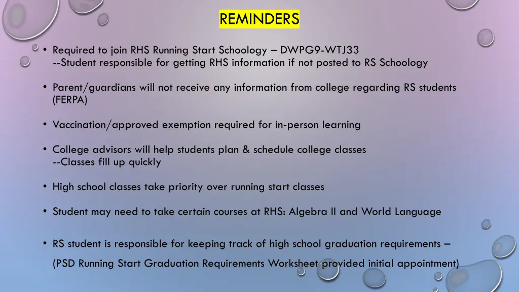 reminders