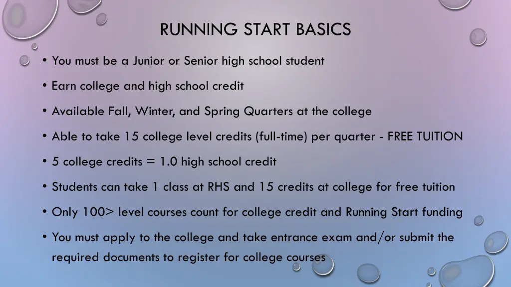 running start basics