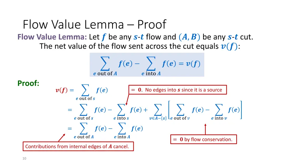 flow value lemma proof