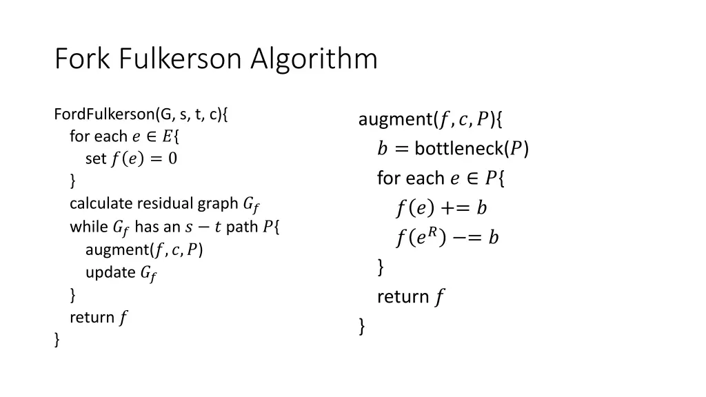 fork fulkerson algorithm