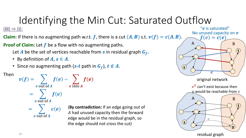 identifying the min cut saturated outflow iii i