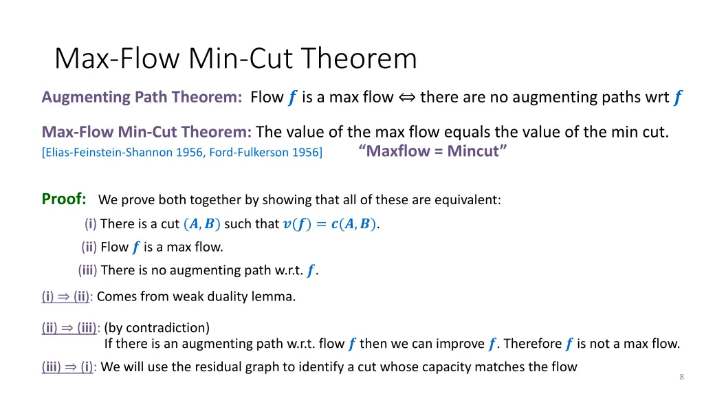 max flow min cut theorem