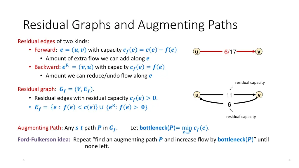 residual graphs and augmenting paths