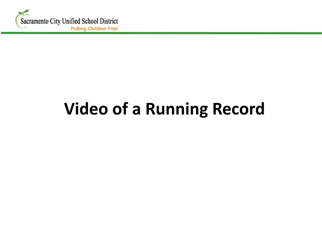 video of a running record