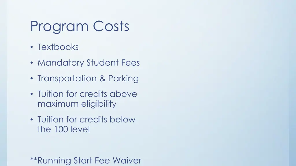 program costs