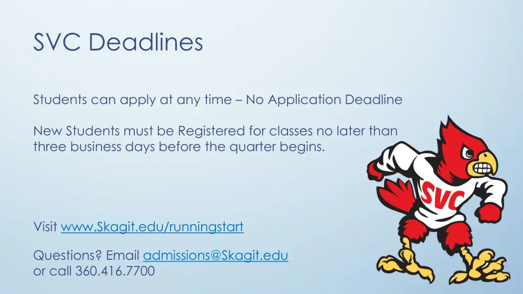 svc deadlines
