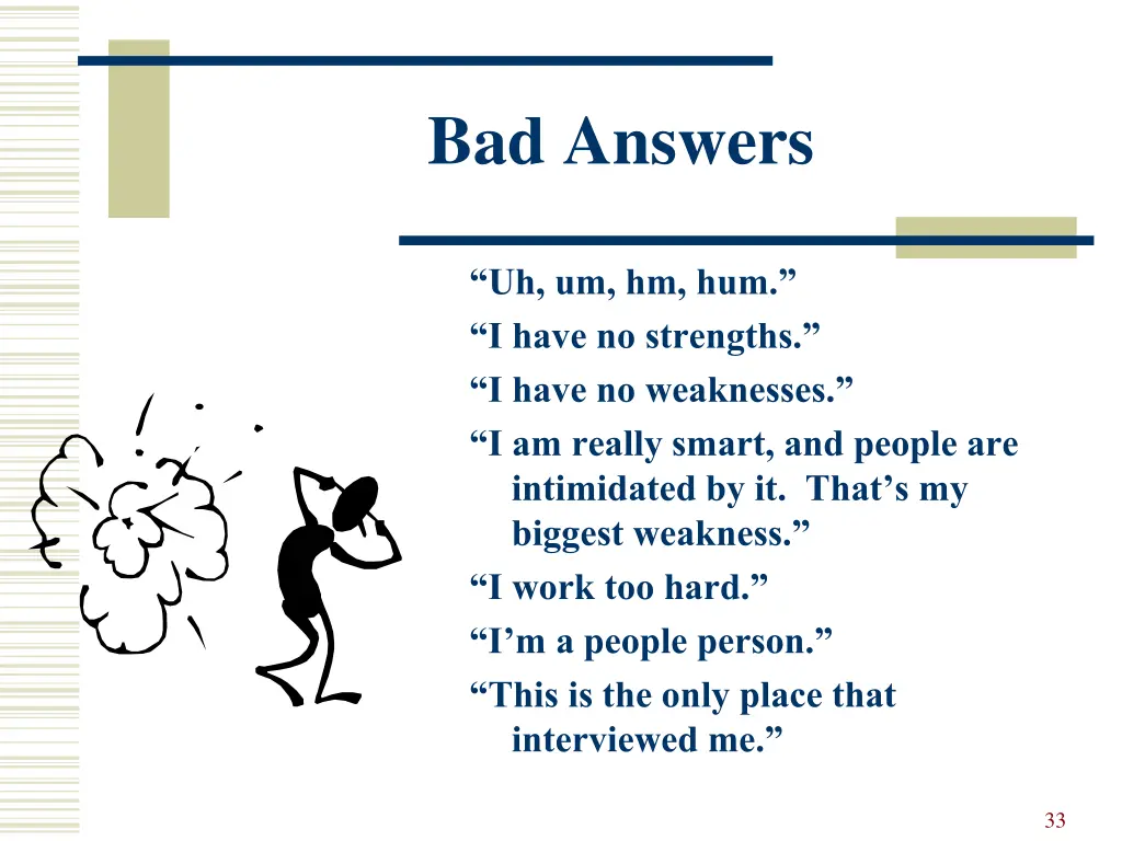 bad answers