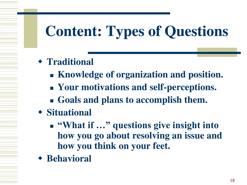 content types of questions
