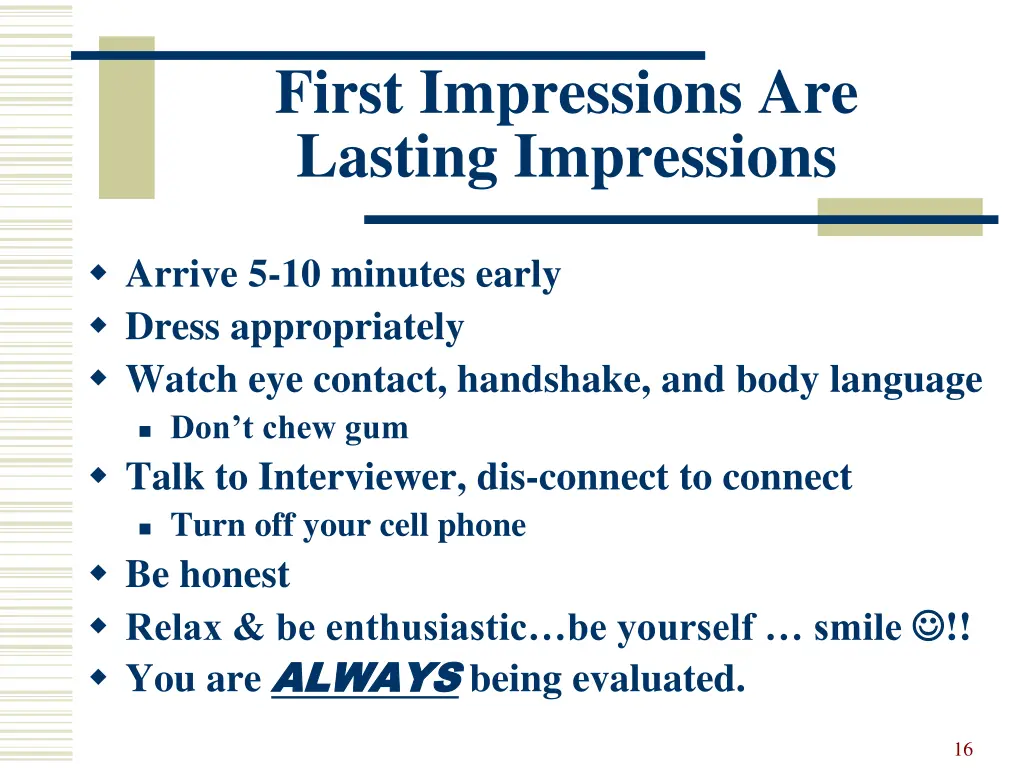 first impressions are lasting impressions