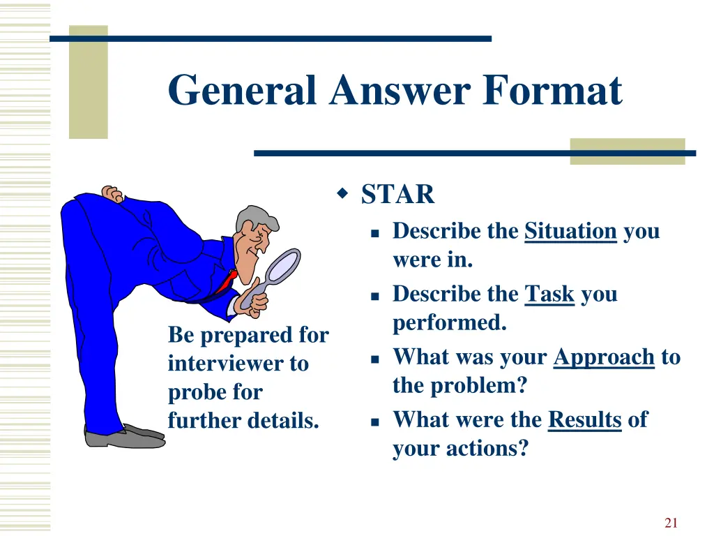 general answer format