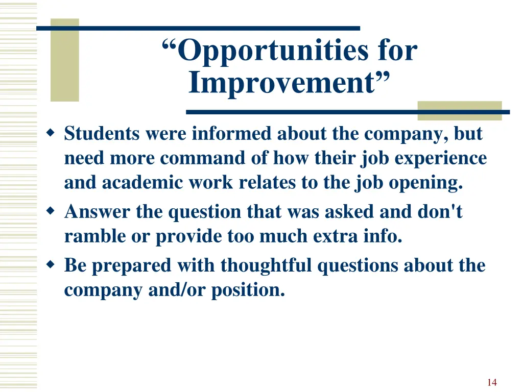 opportunities for improvement 1