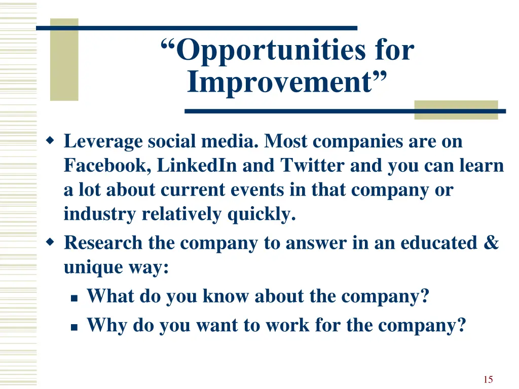 opportunities for improvement 2