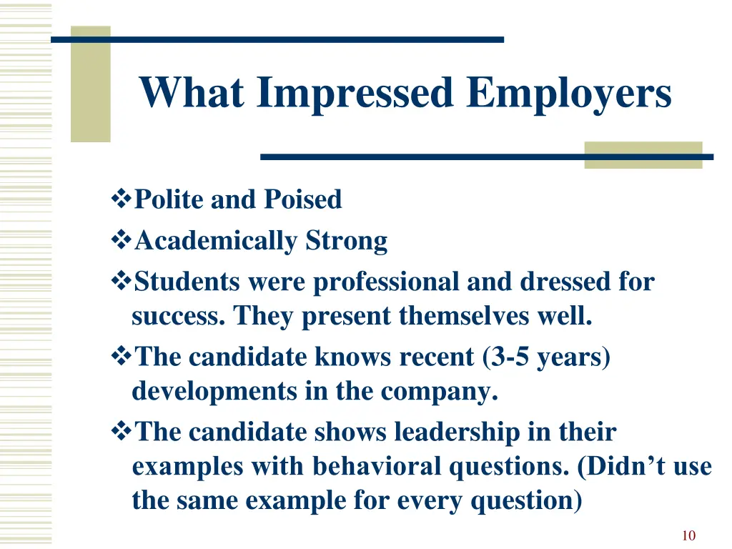 what impressed employers