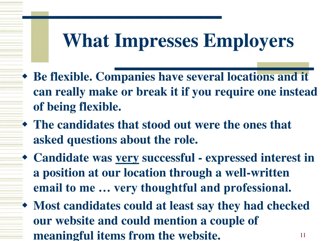 what impresses employers