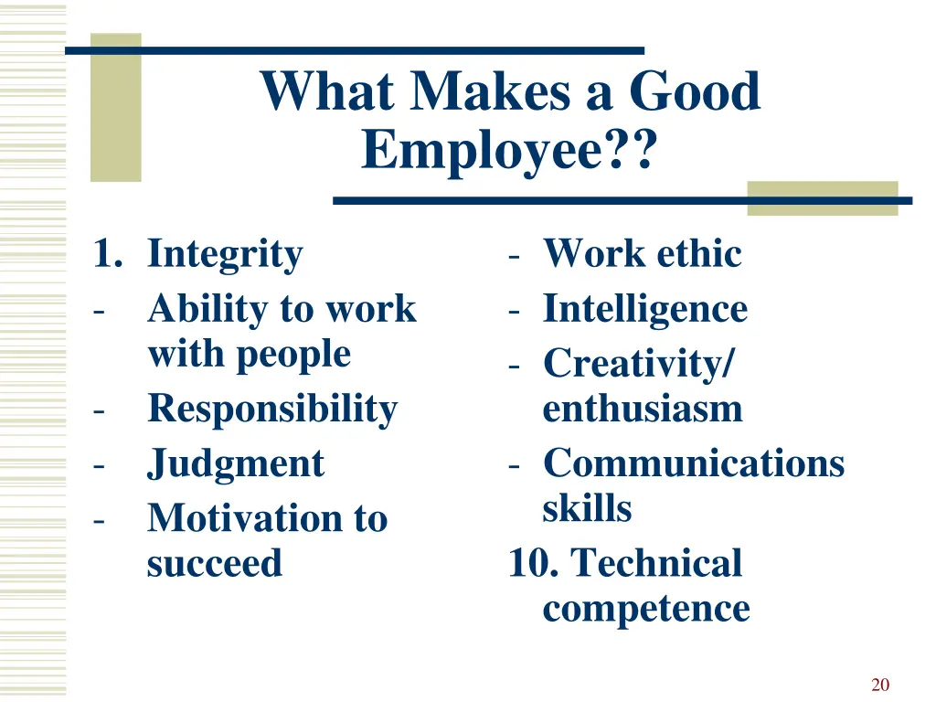 what makes a good employee