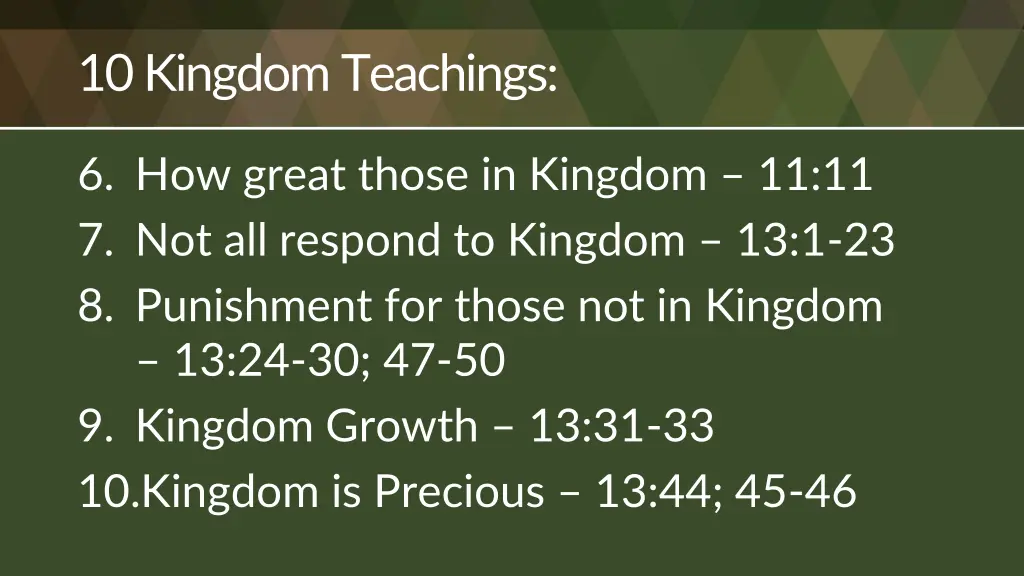 10 kingdom teachings 1
