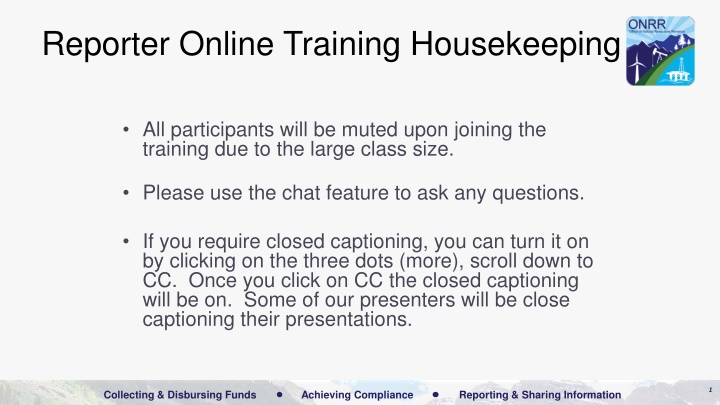 reporter online training housekeeping