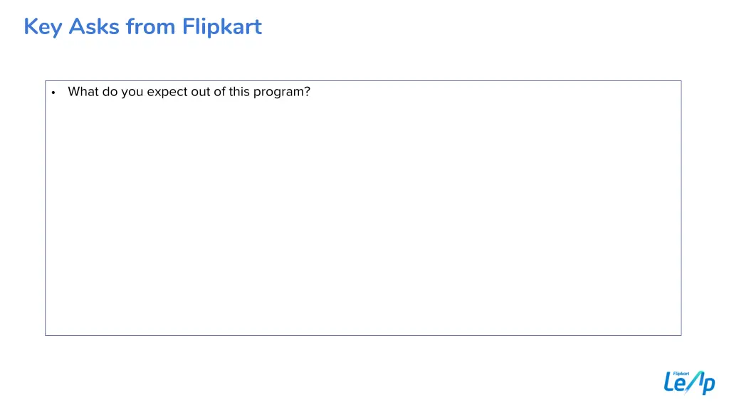 key asks from flipkart