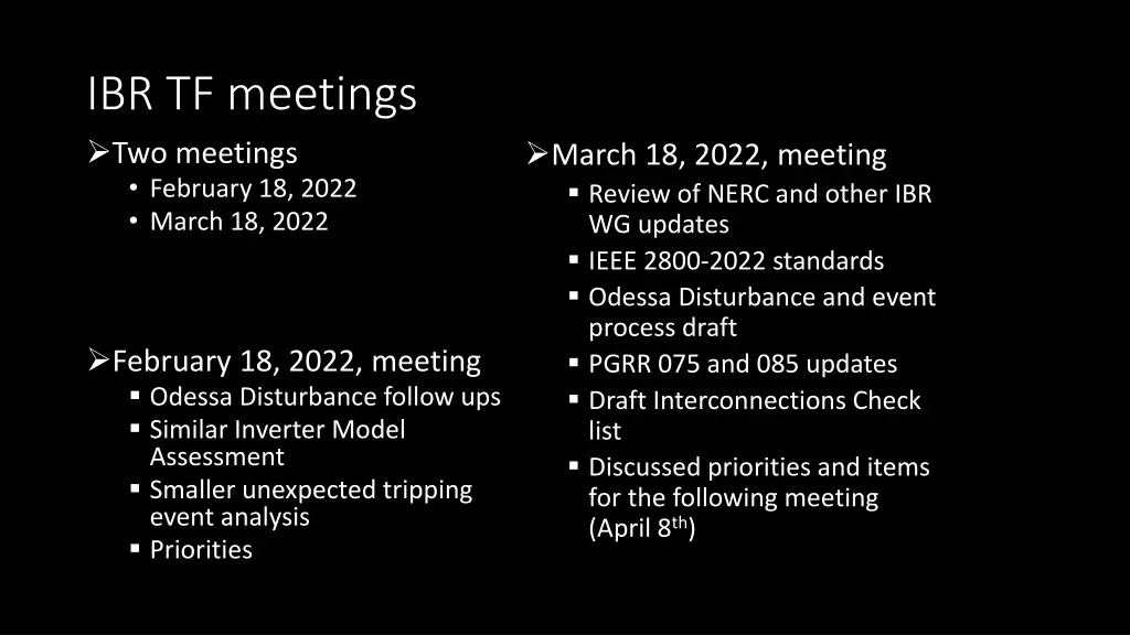 ibr tf meetings two meetings february 18 2022
