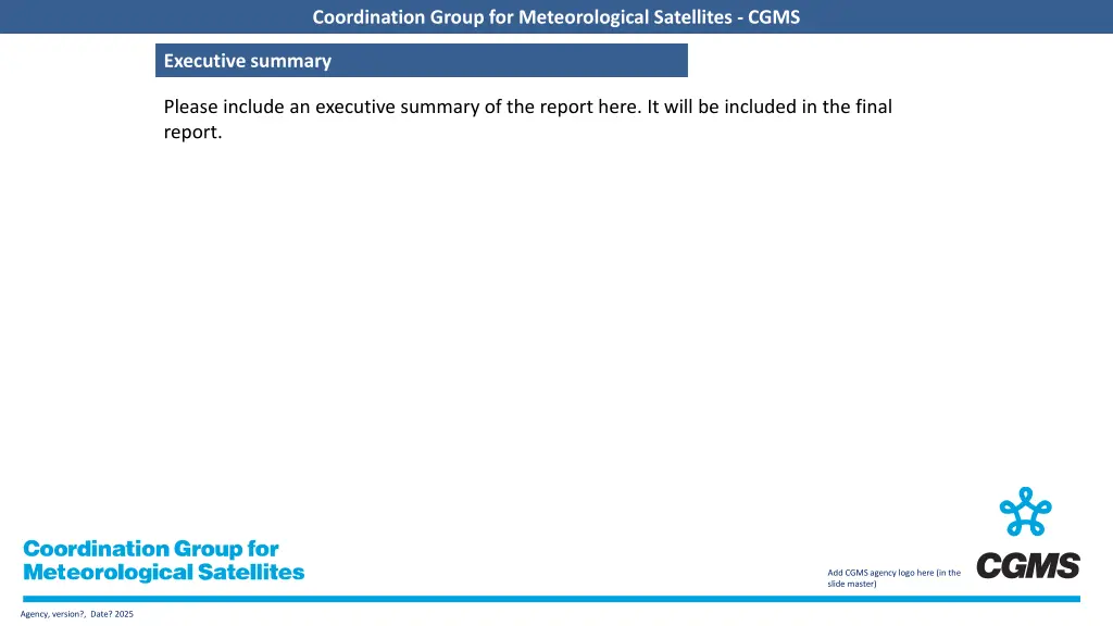 coordination group for meteorological satellites 1