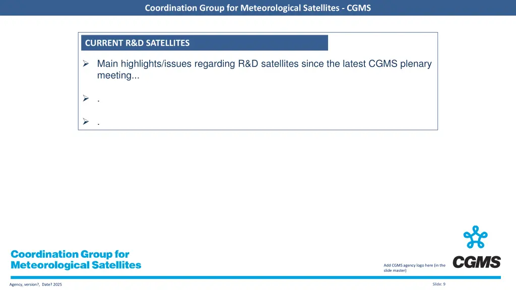 coordination group for meteorological satellites 8