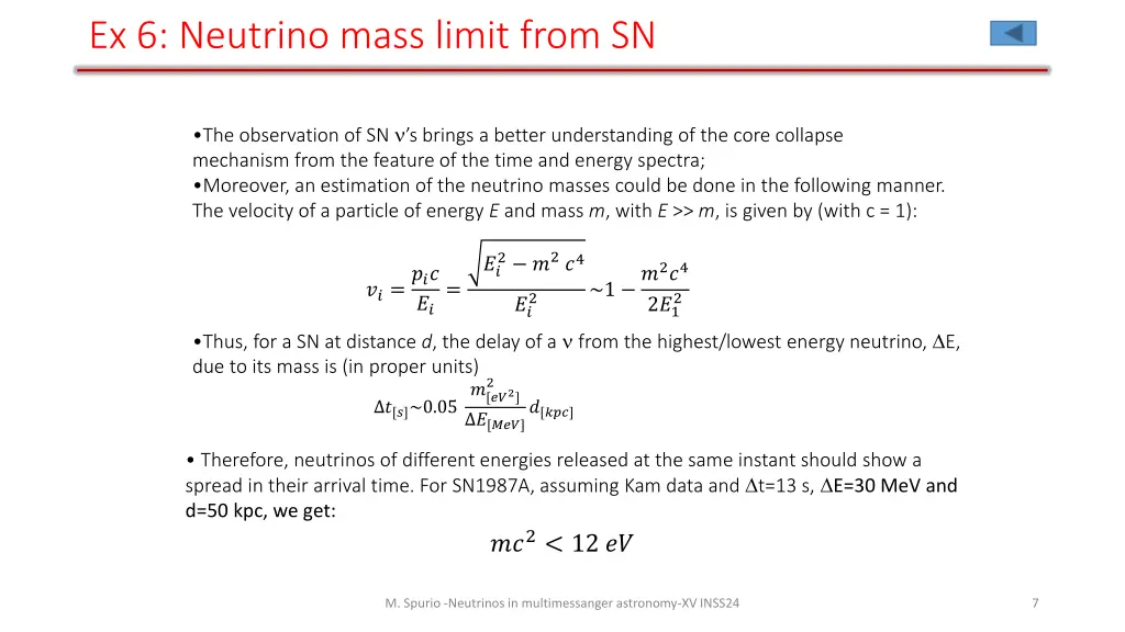 ex 6 neutrino mass limit from sn