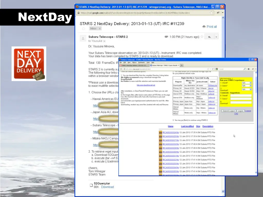 nextday delivery email