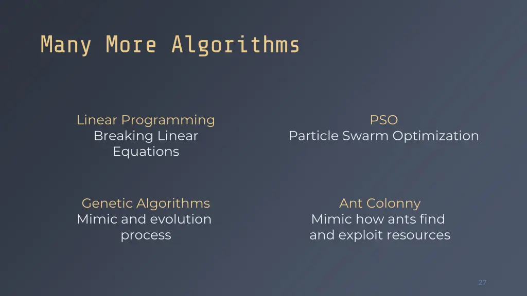 many more algorithms