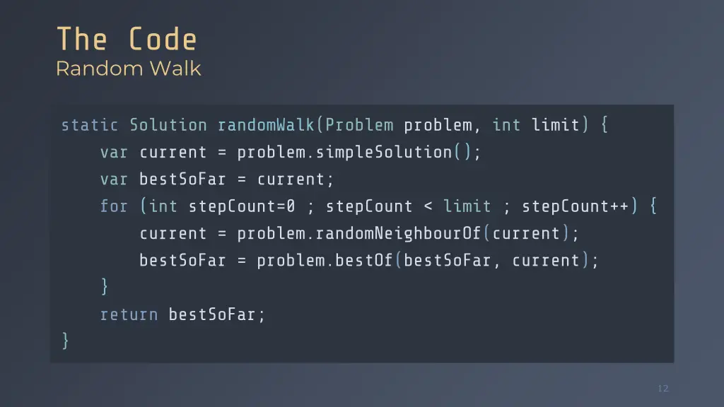 the code random walk