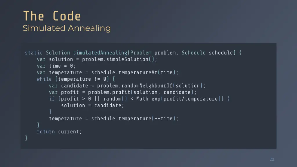 the code simulated annealing