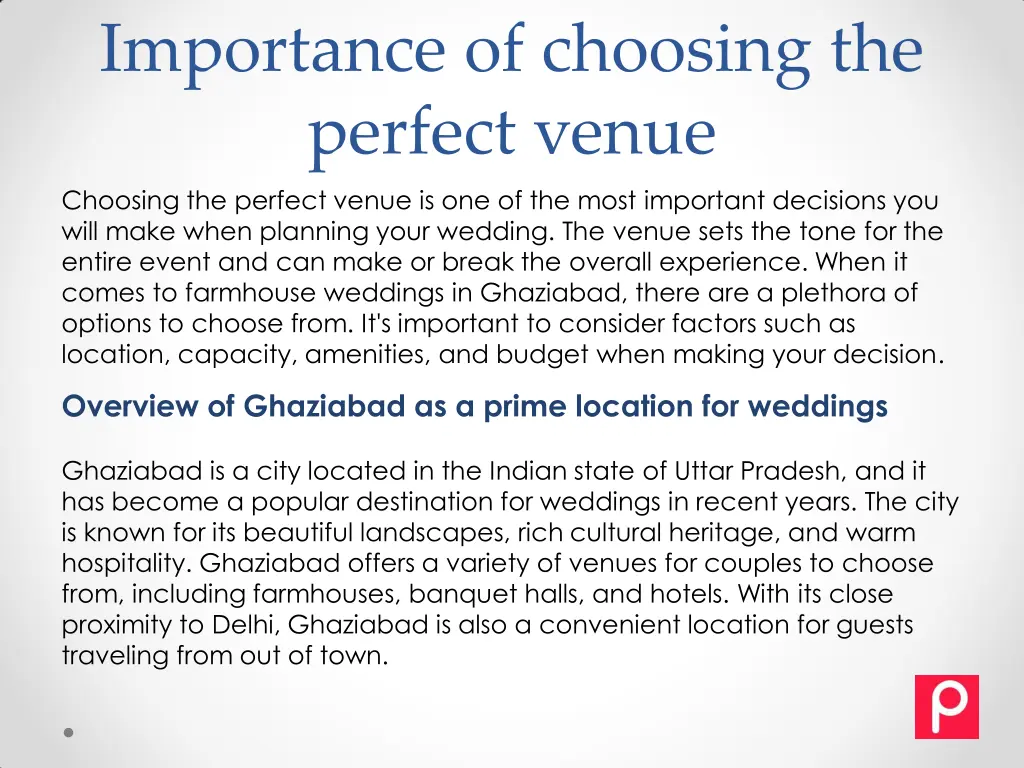 importance of choosing the perfect venue choosing