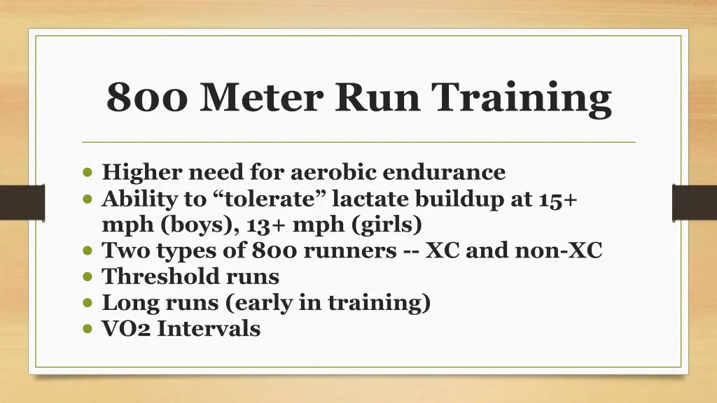 800 meter run training