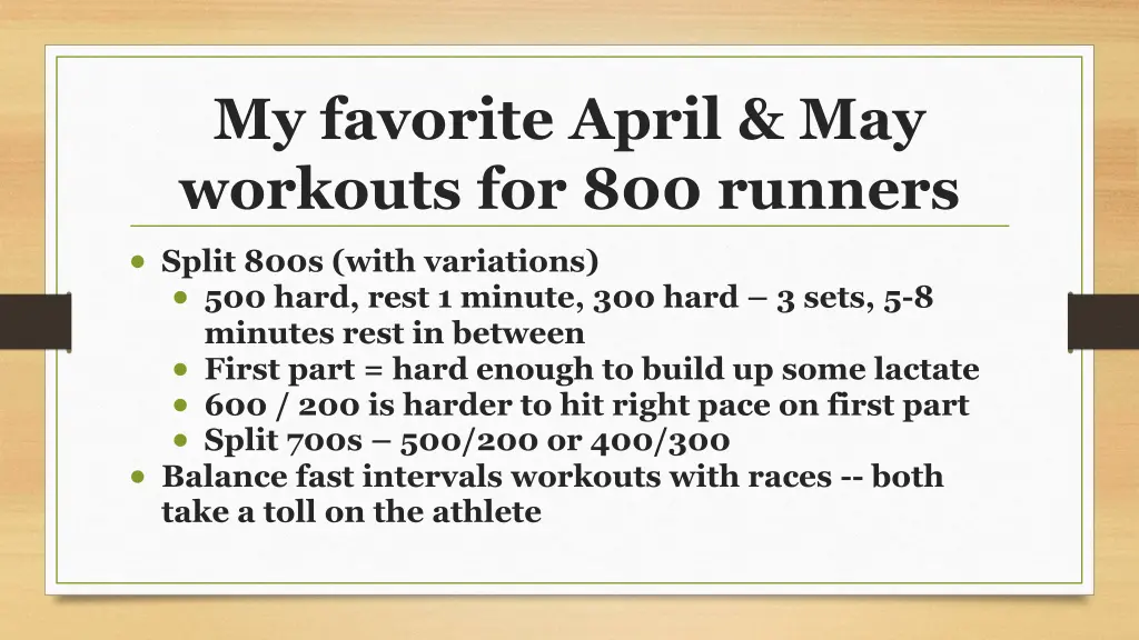 my favorite april may workouts for 800 runners 1