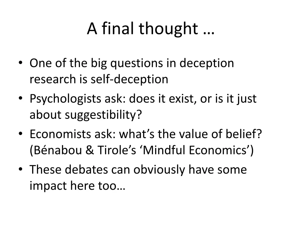a final thought